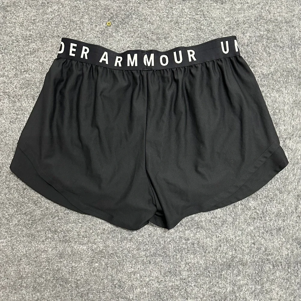 Under Armour Shorts Womens Size 2X Black HeatGear Loose Fit Athletic Gym Running